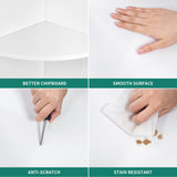 YITAHOME 5-Tier White Corner Bookshelf – Modern Free Standing Display Rack for Living Room and Home Office YITAHOME