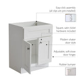 Design House Brookings 24 Inch Bathroom Vanity, Ready to Assemble, Solid Wood, Sherwin Williams® White, 586925 Design House