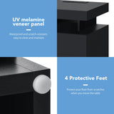 HOMMPA Set of 2 LED Nightstands with Wireless Charging Station Concrete Gray Matte Bedside Table with Led Light Smart Nightstand USB Port 3 Drawers Night Table Tall Wood LED Night Stand for Bedroom HOMMPA