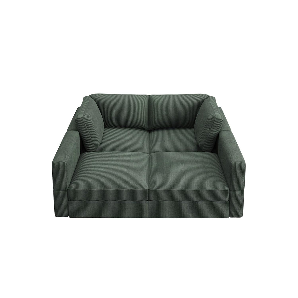 HONBAY Modular Sectional Couches with Storage Corduroy Sectional Sleeper Sofa Modular Sectional Couches for Living Room,Green HONBAY