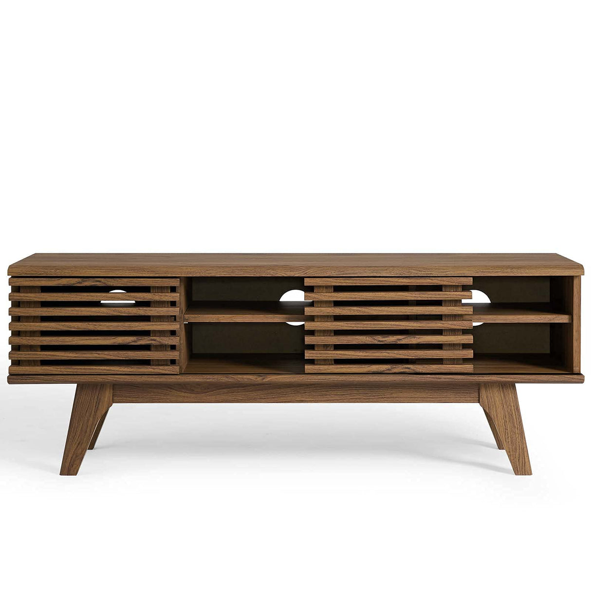 Modway Render 46" Mid-Century Modern Low Profile Media Console TV Stand, 46 Inch, Walnut Modway