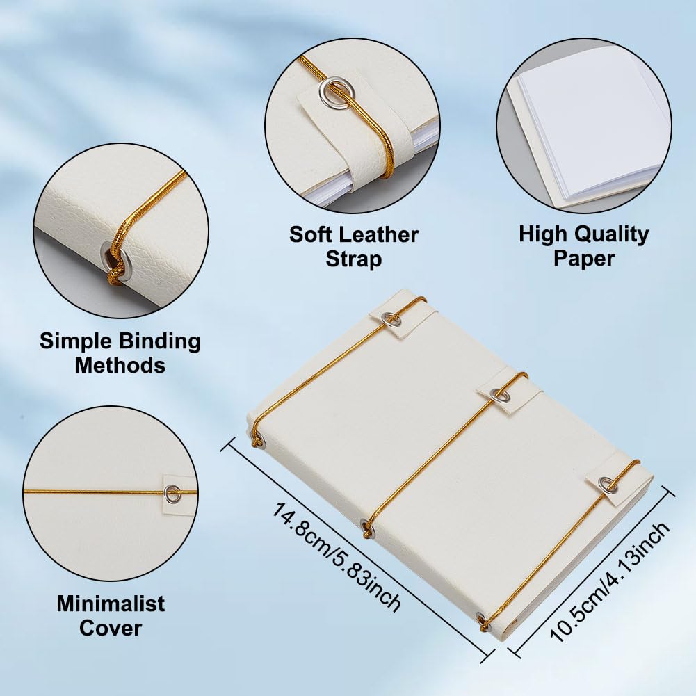 WEBEEDY 125 Pcs Bookbinding Kit - Make Your Own Button Journal, Leather Notebook for Adults - DIY Craft Supplies With Thread, Needles, Paper, Video Tutorial - A6 WEBEEDY