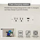 Ieejdn Farmhouse Makeup Vanity Desk with Mirror and Lights,Glass Top Vanity Desk with Power Outlet,Makeup Vanity with 2 Drawers & Storage Shelves,Rustic Vanity,Antique White+Black Ieejdn