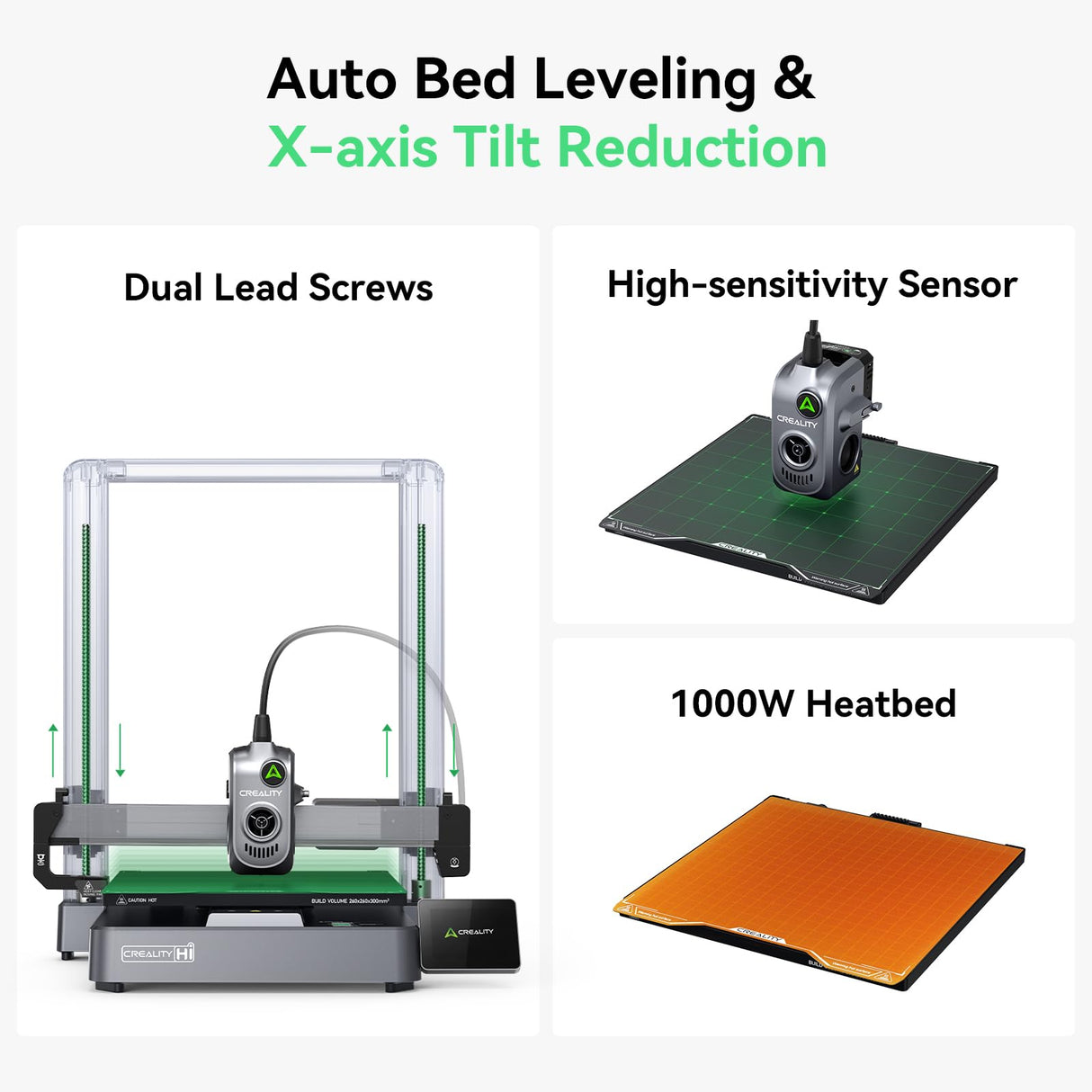 Creality Hi Combo Multicolor 3D Printer with CFS, 500mm/s High Speed Printing,Full-auto Leveling, Automatic Filament Reading, Fully Assemble, Silent Mode 3D Printers 10.24×10.24×11.81 inch Creality