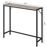 MAHANCRIS Console Table, Narrow Sofa Table, 30.1" Small Couch Table, Thin Sofa Table, Side Table for Hallway, Living Room, Foyer, Corridor, Greige and Black CTHG7601 MAHANCRIS