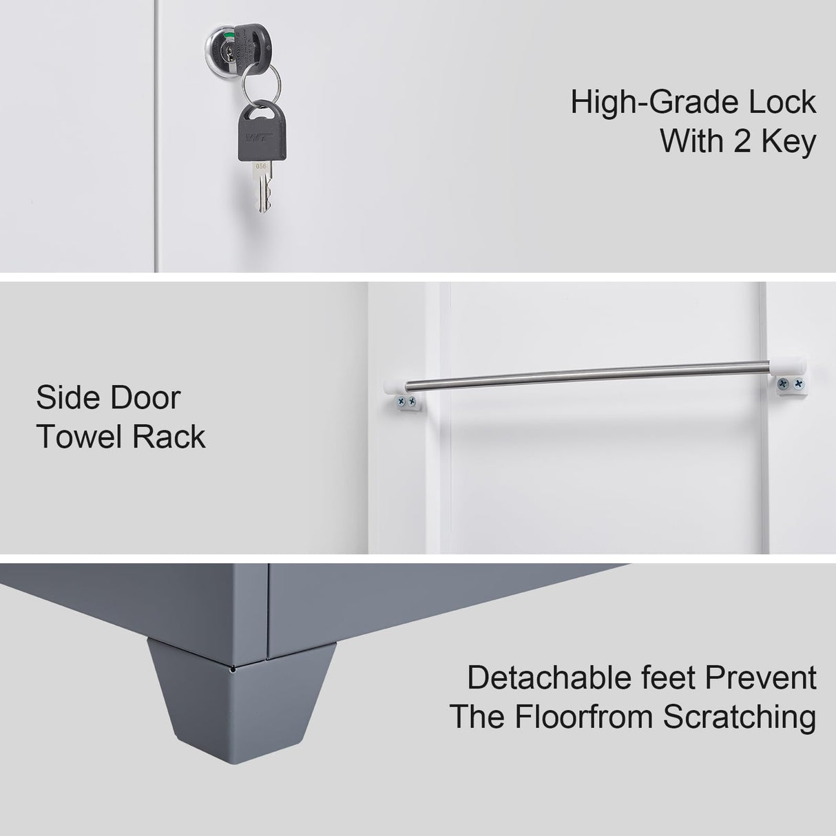 IRONFFICE 72.8" H Metal Storage Cabinet for Brooms,Broom Closet Storage Cabinet,Utility Cabinet for Brooms and Mops,Laundry Room Closet Storage Cabinets IRONFFICE