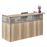 NBF Modern Reception Desk with Counter - 72" W x 29" D Durable Retail Checkout - Front Desk Reception for Office Lobby Salon Store (Gray) nbf signature series