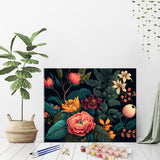 Colorful Flowers Adults' Paint-by-Number Kit - Beautiful Botanical Art on Canvas - Drawing Paintwork with Paintbrushes - Floral Paint by Numbers Art Crafts, 16"x20" TFIAVSIN