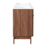 Modway Render 48" Double Sink Bathroom Vanity Cabinet in Walnut White Modway
