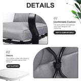 Oakmont Outdoor Furniture 3 Piece Conversation Bistro Set Rocking Chairs and Glass Top Table, Thick Cushions, Black Steel (Grey) Oakcloud