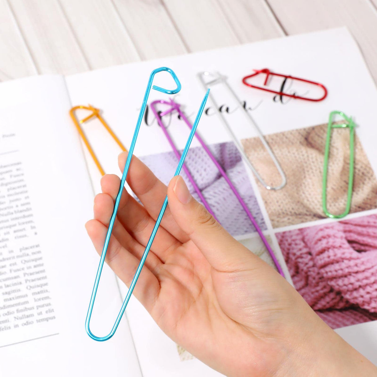 12 PCS Knitting Stitch Holder 6 Size Aluminum Yarn Stitch Holders Stitch Markers for Crocheting Practical Knitting Crochet Tools for Knitting Notions or Crochet Sliverdew