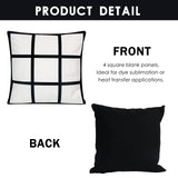 MAIKESUB 4 Pcs Sublimation Blank Lattice Pillow Cases Cushion Cover Throw Pillow Covers for Sublimation Printing 15.7 x 15.7 Inch with Invisible Zippers DIY No Pillow Insert 9 Panel MAIKESUB