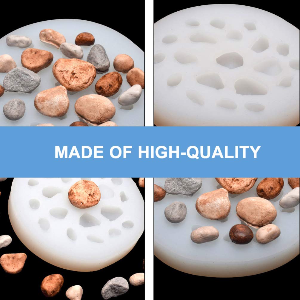 MILISTEN Silicone Stone Rock Mold River Pebble Molds 20 Cavity Stone Making Non Stick Mold DIY Art Craft Irregular Stone Shaper Form Molds Milisten