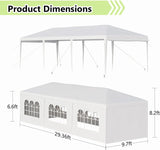 10X30FT Outdoor Canopy Tent with 5 Removable Sidewalls Party Tent with Thickened Steel Tube Heavy Duty Event Tents for Cater Events Wedding Birthday Pavilion Beach BBQ (10X30FT 5 SIDEWALLS) Lymvayance