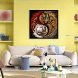 JFYHAB Tiger Diamond Painting Kits-Taichi Tiger Diamond Painting Kits for Adults,5D DIY Full Drill Dragon Diamond Art for Home Wall Decor 12x12inch JFYHAB