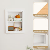 Solid Wood 14 X 18 Recessed Medicine Cabinet,2-Tier, Medicine Cabinet Organizer,Wall Niche, Bathroom Wall Cabinet, recessed bathroom Cabinet,Recessed Wall Cabinet, Bathroom Cabinet With Storage, White BPMFDTNL