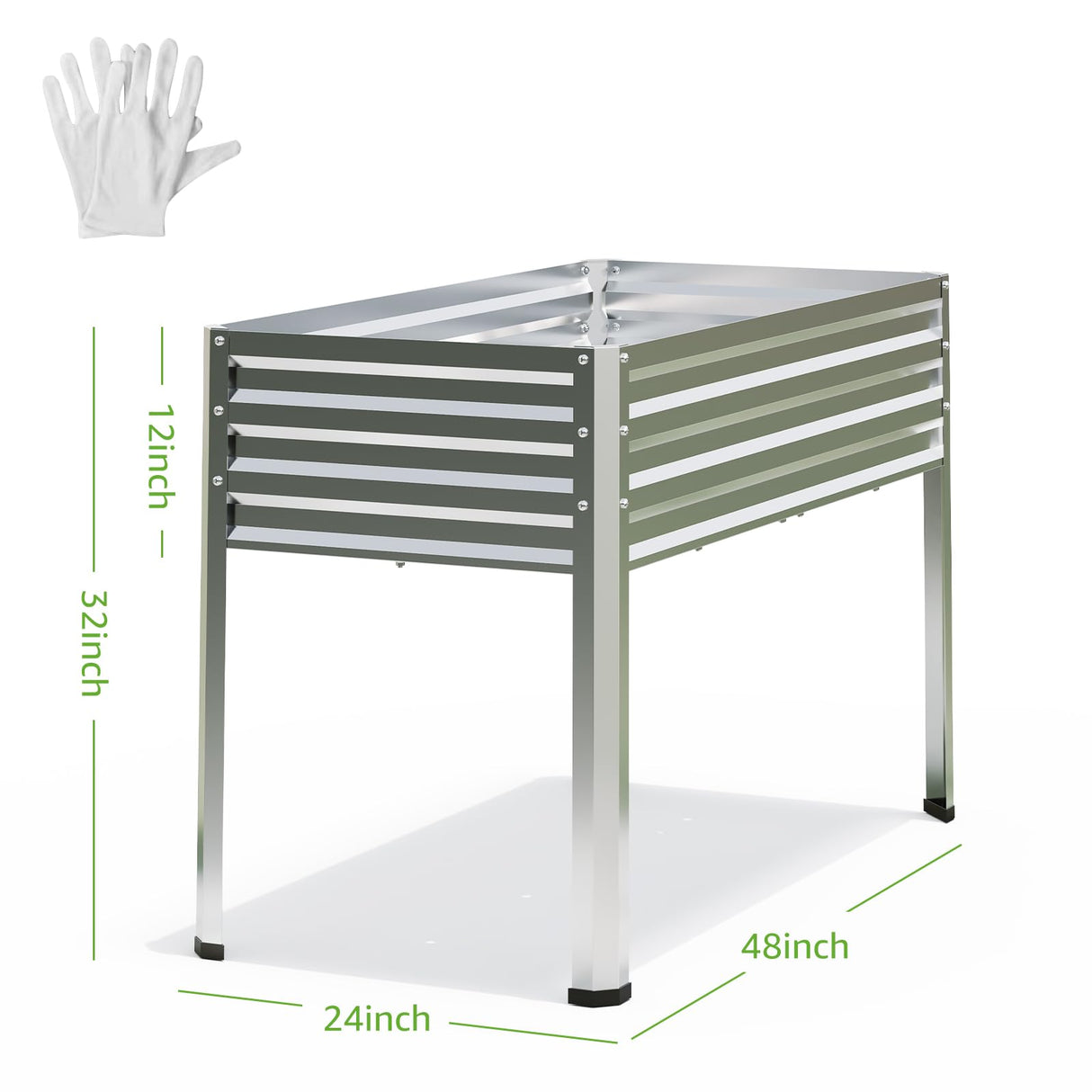 FOYUEE Galvanized Raised Garden Bed with Legs Outdoor Elevated Planter Box Stand Up Metal Flower Beds for Patio Vegetable Herb FOYUEE