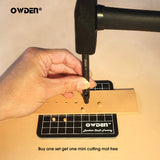OWDEN Professional 6pc Leather Hollow Punch Set, Size 1.0-5.0mm, Black, Steel, Manual, 6 Holes, Free Mini Cutting Mat OWDEN