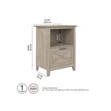 Bush Furniture Key West Washed Gray 1-Drawer Lateral File Cabinet with Shelf Bush Business Furniture