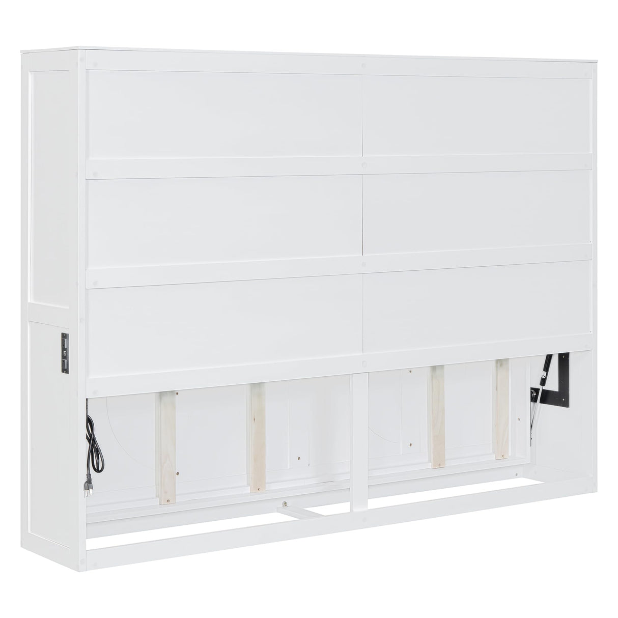 Harper & Bright Designs Full Size Murphy Bed Frame with Charging Station, Wooden Murphy Cabinet Bed, Space-Saving for Living Room, Guest Room, White Harper & Bright Designs