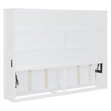 Harper & Bright Designs Full Size Murphy Bed Frame with Charging Station, Wooden Murphy Cabinet Bed, Space-Saving for Living Room, Guest Room, White Harper & Bright Designs