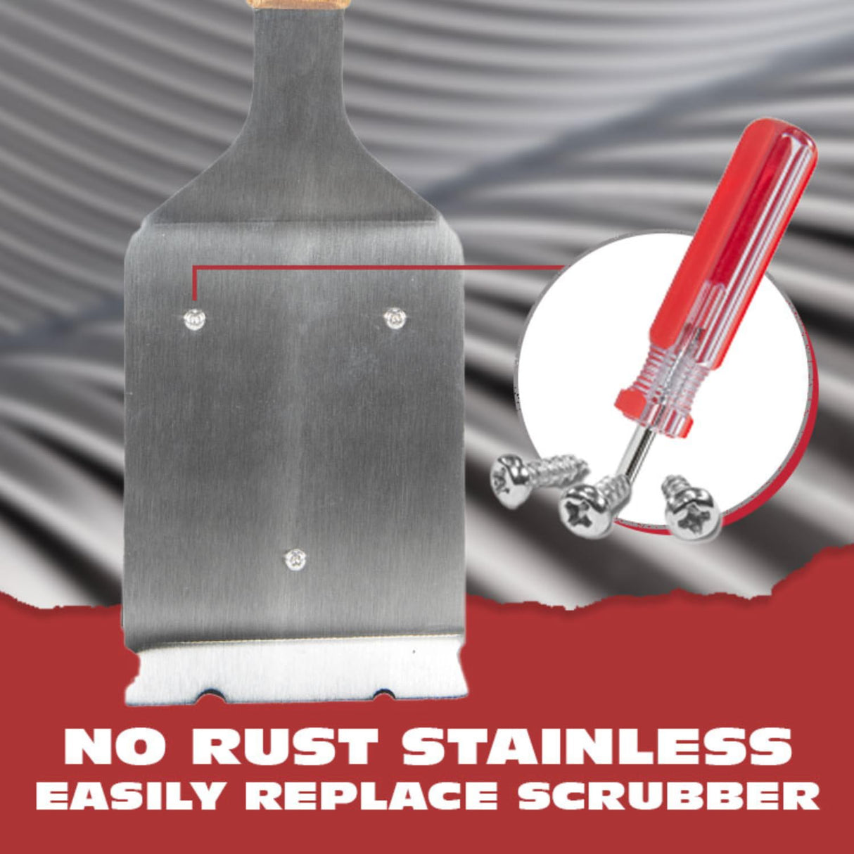 BBQ-Aid Grill Brush and Scraper for Barbecue – Grill Brush for Outdoor Grill with Extended, Large Wooden Handle and Replaceable Stainless Steel Bristles Head –No Scratch- BBQ Grill Brush for Any Grill BBQ-Aid