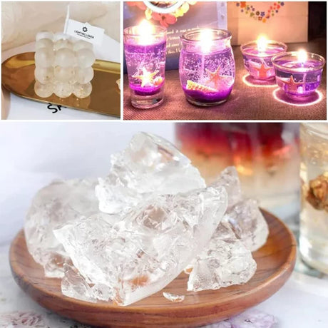 TooGet Transparent Jelly Wax DIY Candle Making Gel Wax Handmade Material Crystal Gel Candle for Candle Making and Handcraft Scented Wax Candles Supplies - 14 OZ TooGet