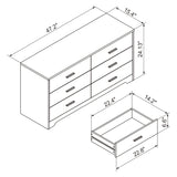 Panana Wooden 5/6 Drawer Dresser, Wide Modern Chest of Drawers, Organizer with Storage Drawers for Living Room Bedroom Hallway Closet (Black, 6 Drawers) Panana