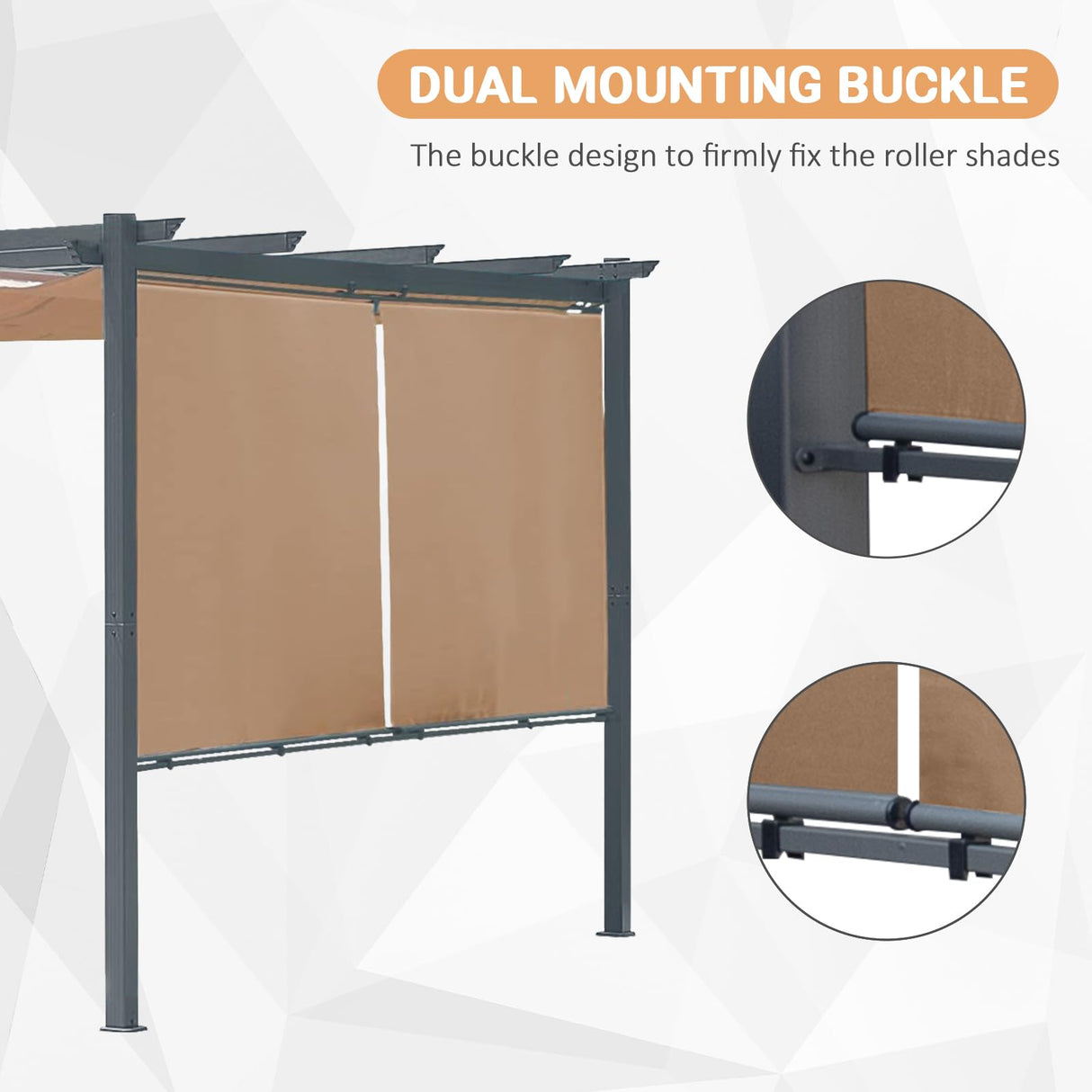 Masyardi 12 x 12 Ft Outdoor Aluminum Pergola, Retractable Canopy & 2 Sides Shades for Patio Backyard Garden Deck Masyardi