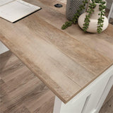 Sauder August Hill L-Shaped Home Office Desk in Soft White, Soft White finish Sauder