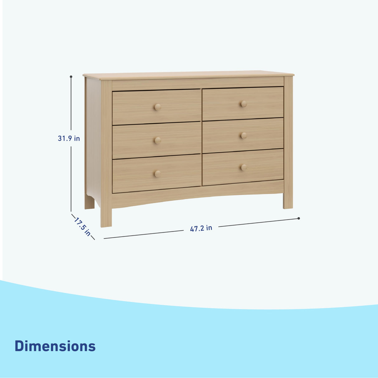 Graco Noah 6-Drawer Dresser (Driftwood) – GREENGUARD Gold Certified, Wood Dresser for Bedroom, Kids & Nursery Storage Chest, Safety Interlocking Drawers, Pre-Installed Tracks, Kids Chest Graco