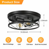 VIOLOEMI Farmhouse Lights,Black Industrial 2 Pack Round Metal Flush Mount Hallway & Bedroom Ceiling Lamp, Kitchen Round Lights (Bulbs Not Included) VIOLOEMI