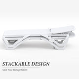 Domi Pool Lounge Chair, Aluminum Adjustable Lounge Chair for Outside, All Weather Plastic Chaise Lounge Outdoor for Beach Deck Lawn Poolside, White domi outdoor living