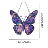 hyzsj DIY Hanging Diamond Art Pendant Painting Kit Purple Butterfly, Special Crystal Gem Craft Painting Kit Ornament hyzsj