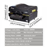 INTSUPERMAI 3D Heat Press Multi-Functional Sublimation Machine 110V 2800W 3D Vacuum Sublimation Heat Press Machine for Mugs Phone Case Plate and Glasses Photo Frame Sublimation Craft INTSUPERMAI