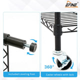 Catalina Creations EFINE 4-Shelf Shelving Units and Storage on Wheels, NSF Certified, Adjustable Carbon Steel Wire Shelving Unit Rack for Garage, Kitchen, Office, Black (50H X 30W X 14D) Catalina Creations