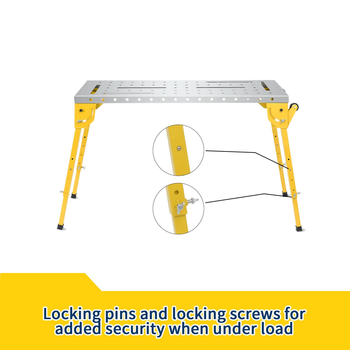 Asypets Asypets Welding Table - 1000LBS Capacity, Folding Workbench with Wheels, 46x18 Inch Adjustable Height, 3 Tilt Angles, Portable Fixture Table for Garage, Shop, Home AsyPets