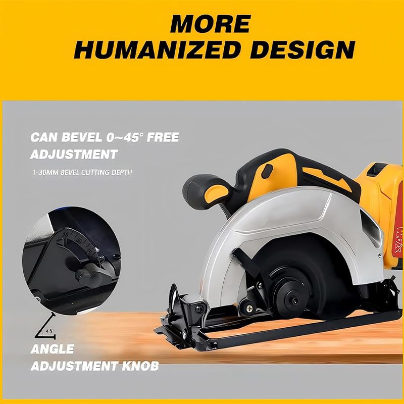Cordless Circular Saw for DEWALT 20V MAX Battery, 7-1/4 Inch Brushless Power Circular Saws, 0-50 Degree Bevel Capability, Lightweight with 2 Blades for Woodworking, Stone & Plastic, Bare Tool Only searvgrh