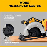 Cordless Circular Saw for DEWALT 20V MAX Battery, 7-1/4 Inch Brushless Power Circular Saws, 0-50 Degree Bevel Capability, Lightweight with 2 Blades for Woodworking, Stone & Plastic, Bare Tool Only searvgrh