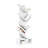 Furinno Tree Bookshelf 7-Tier Floor Standing Tree Bookcase with Bottom Shelf, White Furinno