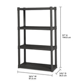 Sterilite 4 Shelf Unit, Heavy Duty and Easy to Assemble Plastic Storage Unit, Organize Bins in the Garage, Basement, Attic, Mudroom, Gray, 1-Pack Sterilite