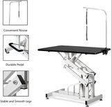 Hydraulic Dog Grooming Table for Small/Large Dogs, Heavy Duty Professional Pet Grooming Table with Adjustable Overhead Arm and Noose, Range 21-36 Inch, 43''/Black mydearpet