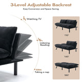 Edbuosy Comfortable Futon Sofa Bed, Memory Foam Loveseat, Convertible Adjustable Sofa Bed CouchSuitable for Office, Home, and Bedroom (Black) Edbuosy