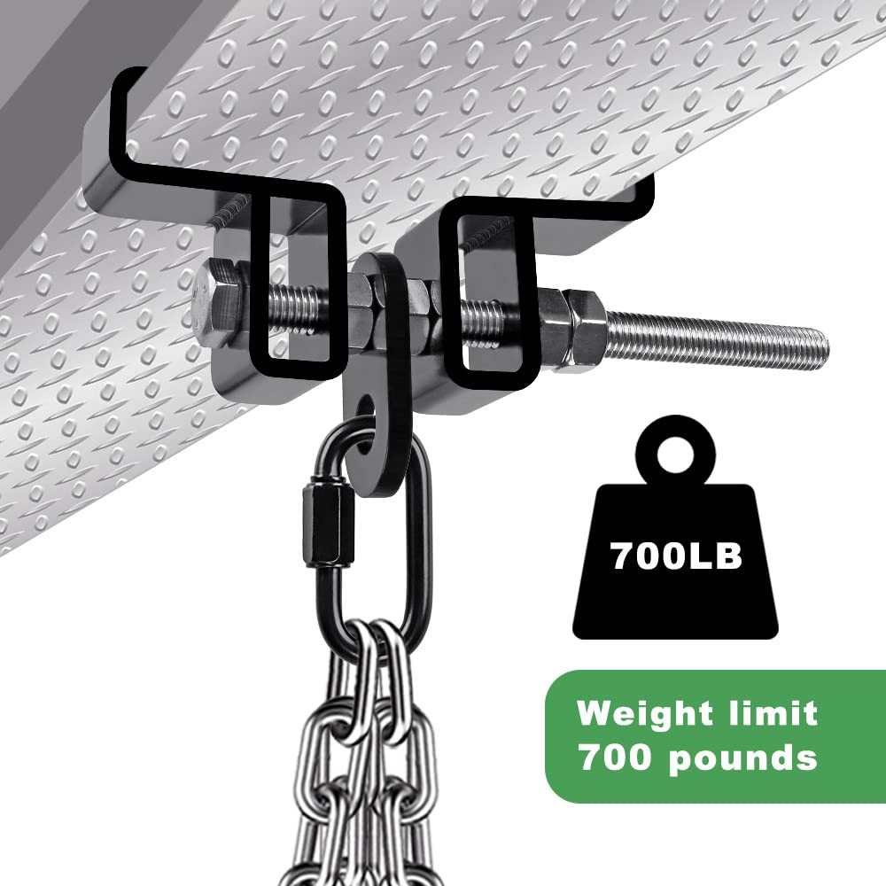 SELEWARE Heavy Duty Steel Beam Clamp, Heavy Bag Mount, Punching Bag Hanger Heavy Duty Holder for Boxing, Muay Thai and MMA Training (with Carabiner) SELEWARE