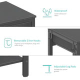 Lufeiya Desk with Keyboard Tray Slide Out, 47 Inch Home Office Computer Desks with Fabric Drawers & Storage Shelves, Modern Simple Study Writing Gaming Table for Bedroom, Black Lufeiya