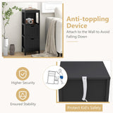Tangkula Black Small Bathroom Storage Cabinet with 2 Removable Drawers Tangkula