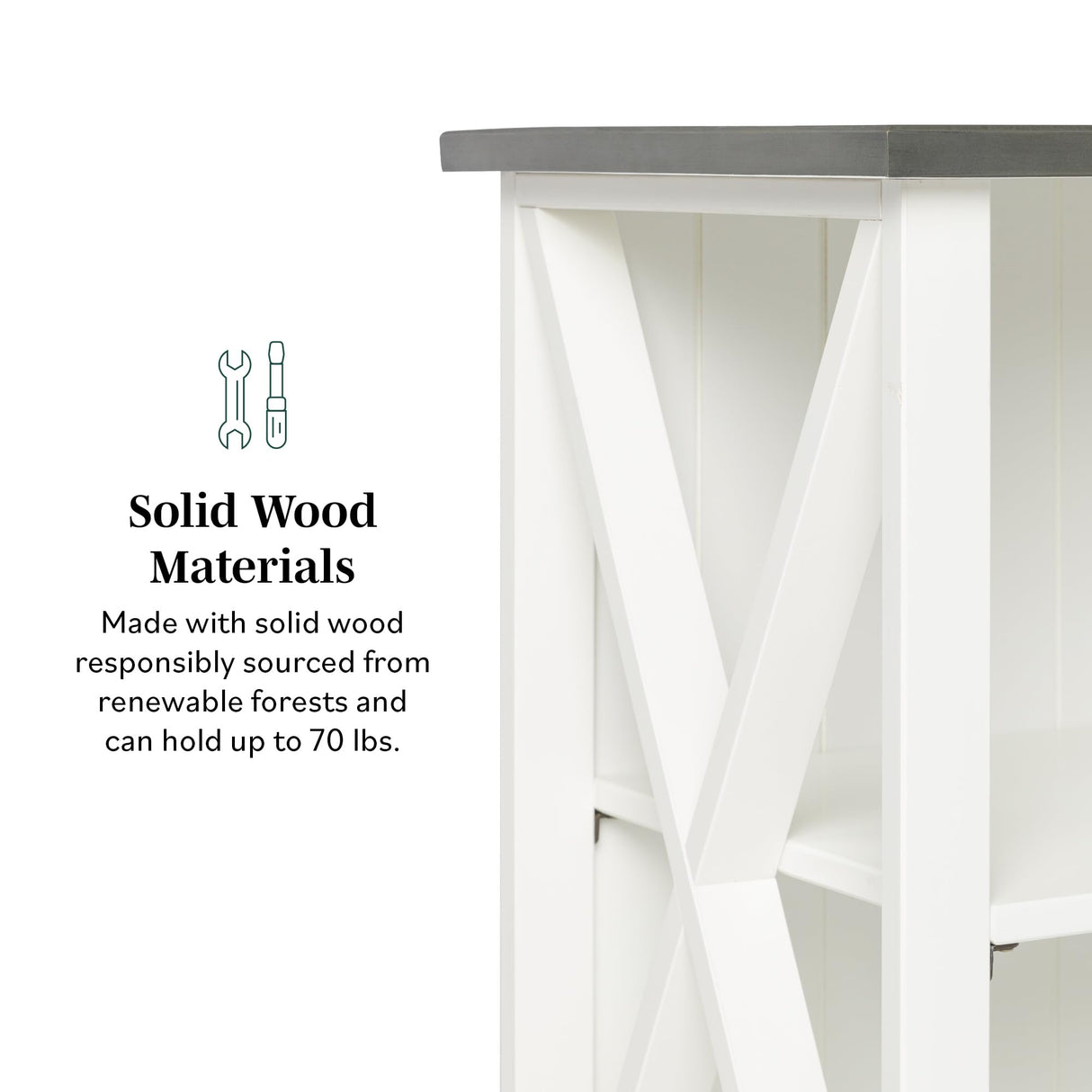 Walker Edison 2 Tier Modern Farmhouse Wood Bookcase Bookshelf Storage Home Office Storage Cabinet, 52 Inch, White Walker Edison