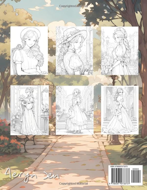 Anime Coloring Book: Victorian Ladies: Manga Art & Anime Enthusiasts Stress Relief Adult Coloring WoodArtSupply