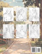 Anime Coloring Book: Victorian Ladies: Manga Art & Anime Enthusiasts Stress Relief Adult Coloring WoodArtSupply