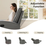 CANMOV Rocker Recliner Chair,360°Swivel Nursery Glider Recliner,Manual Recliner Sofa with Padded Armrest and Backrest,Leather Recliner for Small Spaces,Living Room,Bedroom,Grey CANMOV